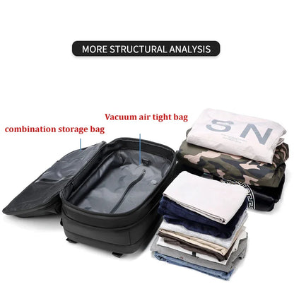 Premium Expandable Travel Backpack, 17 laptop compartment with Vacuum Compression and Anti-Theft Features